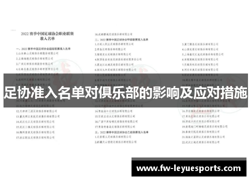 足协准入名单对俱乐部的影响及应对措施